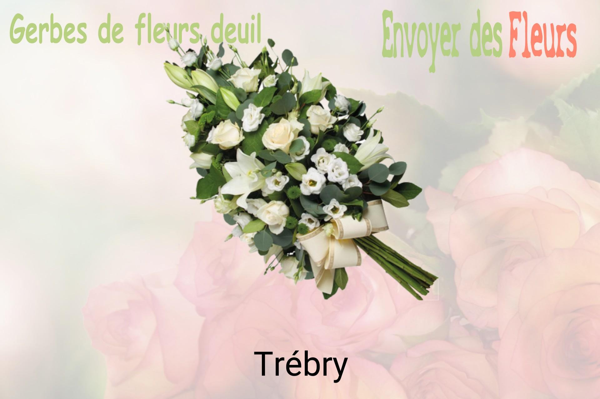 Gerbe de fleurs de deuil livrée à Trébry